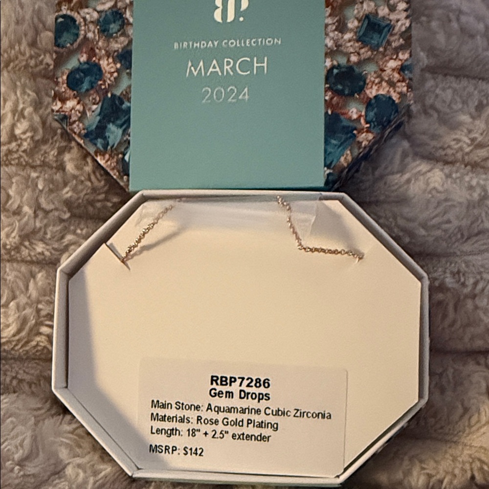 March Birthday Collection Teal Crystal Necklace - Unbranded - Picture 3 of 3